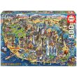 Puzzle Educa - Mappa della città di New York, 500 pezzi, colla inclusa