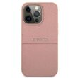 Custodia Guess per iPhone 13 Pro in pelle PU Saffiano rosa