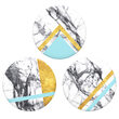 Popsockets PopMinis Stand selbstklebend White Marble Glam (enthält 3 Mini-Zubehörteile)