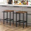 Set di 2 sedie da cucina/bar, Artool, pallido e acciaio, marrone rustico, nero, 40x30x65 cm