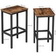 Set di 2 sedie da cucina/bar, Artool, pallido e acciaio, marrone rustico, nero, 40x30x65 cm