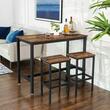 Set di 2 sedie da cucina/bar, Artool, pallido e acciaio, marrone rustico, nero, 40x30x65 cm