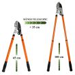 Cesoia per rami, tipo a incudine, 40 mm, manico telescopico 65-100 cm, Strend Pro