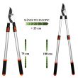 Astschere, Bypass-Typ, Teleskopstiel 75-100 cm, Strend Pro