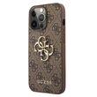 iPhone 13 Pro hoesje Guess PU 4G Metaal Logo Bruin