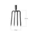 Digging fork, 4 wide teeth, iron, 25 cm, Strend Pro
