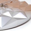Orologio da parete di design analogico di precisione geometrica, modello DIAMOND, oro rosa metallizzato, TFA 60.3063.51