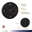 Silent Wanduhr, analog, schwarz, einfarbig, minimalistisches Design, TFA 60.3056.01