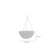 Vaso decorativo con catena, rotondo, cocco, 35x35x17 cm