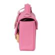 Borsa a spalla e a mano Rue Parisienne Louise, pelle martellata, rosa, accessori oro, tracolla removibile