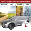 Telo copriauto per parabrezza, specchietti, finestrini e lunotto, 2920 x 1470 x 510 mm (L x P x A) semitelone per auto per tutte le stagioni, misura L, Walser, impermeabile, grigio, materiale PEVA, ganci di fissaggio