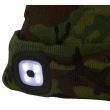 Casco con lampada frontale, modello mimetico, 4 LED SMD