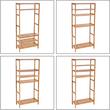 Scaffale portaoggetti, Songmics, bambù, 5 ripiani, naturale, 10 kg, 60x26x130 cm