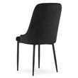 Sedia in stile scandinavo, Artool, Amore, velluto, metallo, nero, 48x56x93 cm