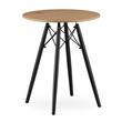 Tavolo in stile scandinavo, Artool, rotondo, MDF e legno, naturale, 60x73 cm