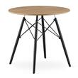 Tavolo in stile scandinavo, Artool, rotondo, MDF e legno, naturale, 80x75 cm