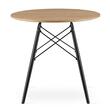 Tavolo in stile scandinavo, Artool, rotondo, MDF e legno, naturale, 80x75 cm