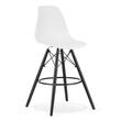 Chaises de cuisine/bar, lot de 2, Artool, Lamal, PP, bois, blanc et noir, 54x55x107,5 cm