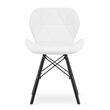 Sedia in stile scandinavo, Artool, Lago, pelle ecologica, legno, bianco e nero, 47,5x52x74 cm