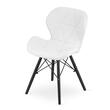 Sedia in stile scandinavo, Artool, Lago, pelle ecologica, legno, bianco e nero, 47,5x52x74 cm