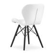 Sedia in stile scandinavo, Artool, Lago, pelle ecologica, legno, bianco e nero, 47,5x52x74 cm