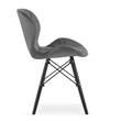 Sedia in stile scandinavo, Artool, Lago Velvet, velluto, legno, grigio e nero, 47x52x73,5 cm