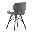 Sedia in stile scandinavo, Artool, Lago Velvet, velluto, legno, grigio e nero, 47x52x73,5 cm