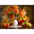 Puzzle 1000 Teile - Stillleben mit orangefarbenen Dahlien