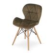 Sedia in stile scandinavo, Artool, Lago, velluto, legno, marrone, 47x52,5x74 cm