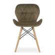 Sedia in stile scandinavo, Artool, Lago, velluto, legno, marrone, 47x52,5x74 cm
