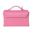 Borsa a spalla e a mano Rue Parisienne Louise, pelle martellata, rosa, accessori oro, tracolla removibile