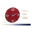 Farbige Wanduhr, analog, vom Designer entworfen, Modell CONTOUR, rot, TFA 60.3047.05