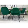 Sedia da cucina/soggiorno, Artool, Lugo, velluto, metallo, verde e nero, 57,5x56,5x86,5 cm