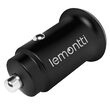Lemontti Autoladegerät Schnellladung 30 W 5 A 2 Anschlüsse PD Typ C + USB-A QC 3.0, Schwarz