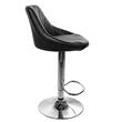 Sedia da cucina/bar, Artool, Kast, girevole, pelle ecologica, nero e argento, 45,5x48,5x85-105 cm