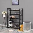 Scarpiera, Songmics, 5 ripiani, metallo, nero, 74x30,7x104 cm