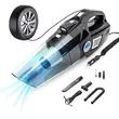  Autostaubsauger mit Kompressor, nass und trocken, multifunktional, 4 in 1, LED-Taschenlampe, 120 W, 12 V, Kabel 4 m
