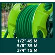 Haspel, Haspel, für Gartenschlauch, 1/2"-45 m, 3/4"-15 m, Verto