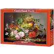 Puzzel Castorland - Stilleven met bloemen en fruitmand, 2000 stukjes