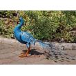 Garden decoration, metallic, blue peacock, 23x70x46 cm