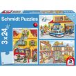 Schmidt puzzel - Brandweer en politie, 3x24 stukjes, inclusief 1 poster