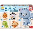 Puzzle Educa - Animaux, 3/3/4/4/5 pièces