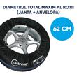Set copri copertoni, Unitec, diametro massimo totale della ruota (cerchio + pneumatico) 62 cm, 4 pz