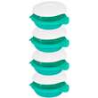 Casseruola per alimenti, plastica, ermetica, verde, 4 scomparti, 4x1 L, 22,4x20,5x29,5 cm, MagicHome