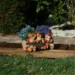  Decoración de jardín, poliresina, ardillas con macetas, 31x22x20 cm
