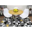 Tavolo in stile scandinavo, Artool, rotondo, MDF e legno, naturale, 80x75 cm