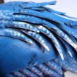 Garden decoration, metallic, blue peacock, 23x70x46 cm