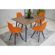 Sedia in stile scandinavo, Artool, Osaka, PP, legno, arancione e nero, 46x54x81 cm
