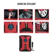 Multifunktionaler digitaler Autokompressor 12V, 120W, 35L/min, Netzkabel 3 m, LED-Licht, automatische Abschaltung, schwarz-rot