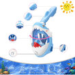 Maschera da snorkeling con tubo per bambini, modello squalo, blu